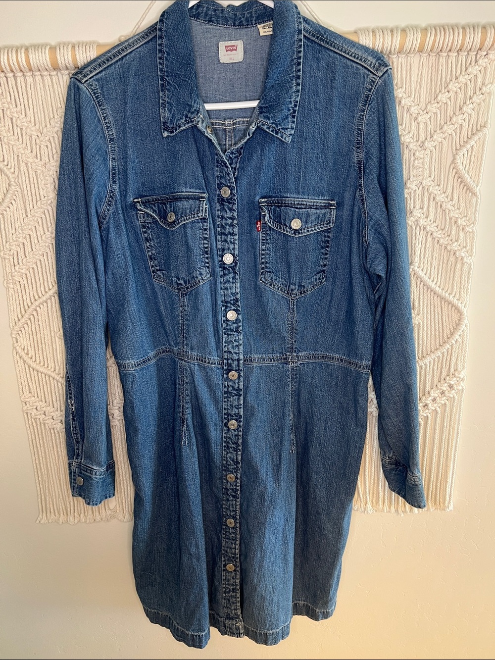 Levi's Medium Blue Denim Button-Up Dress